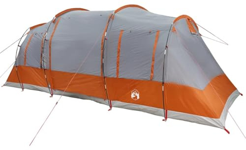 vidaXL Family Tunnel Tent 6-Person - Waterproof, Grey, Easy Setup, E-Port Access, 2-Room Design - 564x240x205 cm