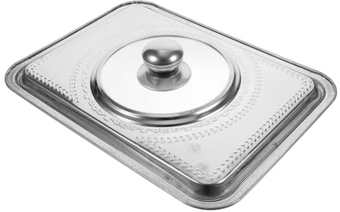 PAMINGONO Tapa Rectangular y Proteger Alimentos Fácil de Limpiar de Acero Inoxidable para Bandeja de Enfriamiento en Restaurante o Casa
