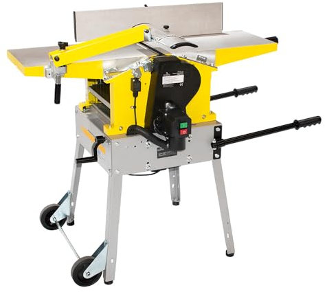 BAMATO Abricht- und Dickenhobelmaschine BHM-260 | 260mm Hobelbreite | 2200 Watt Motor | Stabiler Auf- und Abnahmetisch | Durchlasshöhe bis zu 160 mm |