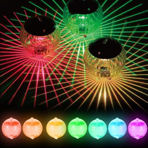 YANGUN Lampe Solaire LED Flottante - 2 Pièces Boule Exterieur pour Piscine, Jardin, Etang, Fête IP44 Étanche
