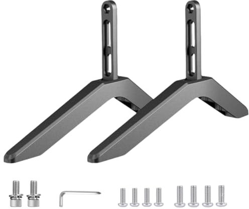 Pieds de socle TV universels avec accessoires de vis pour TV de 32 à 65 pouces, pour téléviseurs intelligents à écran plat et incurvés, téléviseurs LCD LED jusqu'à 45 kg, espacement des trous 20 à 55