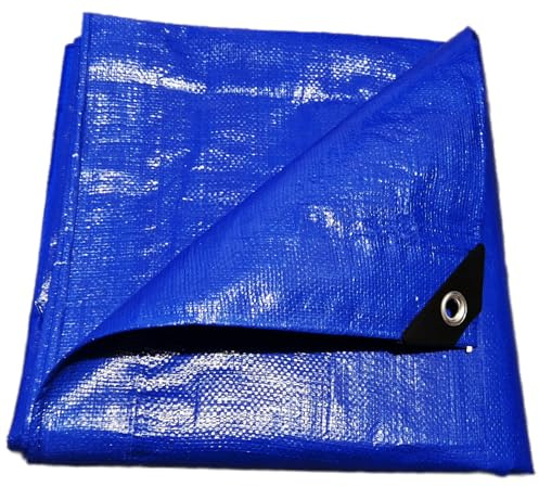 Seracco Tarpaulin 3m x 3m 130GSM Blue Tarp Waterproof Heavy Duty, Ground Sheets for Camping