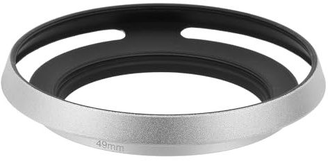 PATIKIL 49mm Lens Hood, Universal Metal Thin Hollow Curved Screw-in Vented Lens Hoods for Fujifilm for Nikon for Pentax, Silver