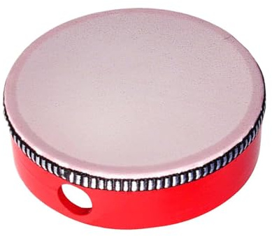 ICDKOYK Tambourin, Petit Instrument de Musique à Main en Bois, pour Une expérience Musicale instructive et ludique pour Les Enfants. Fabriqué en Bois. , 8 Pouces