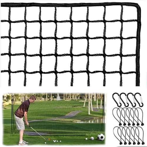 NEWFUN Red de Golf, 3 * 3M Red de Práctica de Golf de Poliéster Negro, Red Portátil para Palos, Red de Entrenamiento para, Béisbol y Hockey, para Uso en Jardines Interiores y Exteriores.