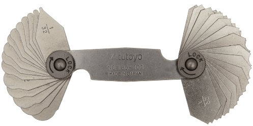 Mitutoyo 186-101 Radius Gauge, 1/32-1/4 Range