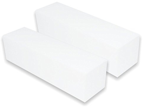 Nailfun Confezione da 2 lime per unghie, grana 100, colore: bianco