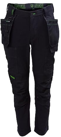 sterling safetywear limite Calgary - Pantalones elásticos para Hombre, Negro, 32W x 33L
