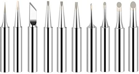 Soldering Iron Soldering Iron Tips, 10Pcs Soldering Tips Kit, 900M Soldering Tips Replacement Solder Iron Tips Kit for Hakko, Atten, Quick, Aoyue, Yihua, Vastar, Sywon, Tabiger, Soaiy