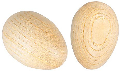 COMETX Wood Egg Shakers Wooden Maracas Egg Shakers Musical Percussion Instrument Eggs 2pcs Beige