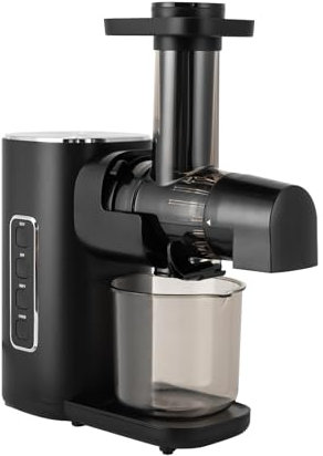 Extracteur de jus de légumes et de fruits avec 2 modes de vitesse, extracteur de jus de légumes, slow juicer avec fonction retour et 2 tasses, extracteur de jus fin, filtration fine, vainqueur du test