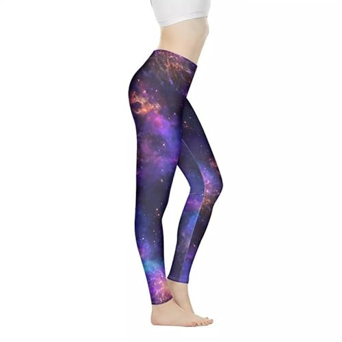 Kuiaobaty Galaxy Starry Sky Print Yoga Leggings for Women Night Sky Painting Activewear Workout Sports Tights Seamless Sportwear Fitness Outfits - L