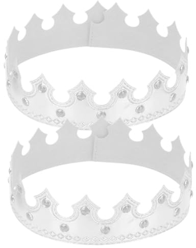 FONDOTIN Lot de 2 Couronnes d'Anniversaire pour Bébés et Garçon et Filles Bandeaux Argentés Accessoires pour Fêtes d'Anniversaire Cosplay et Séances Photo