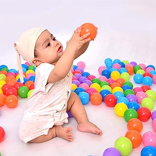 ASHATA Slumpmässig Färg Ocean Wave Balls Säker Plast Baby Kid Swim Pit Toy, 50 St PVC-bollar Bekväma Att Bära för Skolor (Färgglad 1)