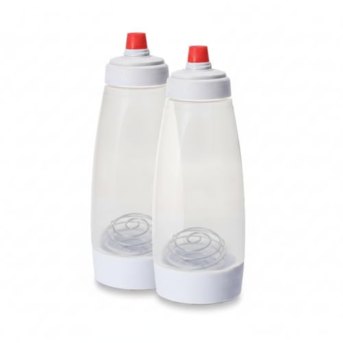 Niubelety No-Mess Batter Dispenser 2-Pack with Mixing Balls | All-in-One Bottle for Pancakes, Waffles, Cupcakes & More | Mess-Free Baking and Easy Pouring(BD-01)