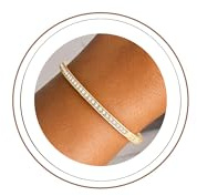 Turandoss Armreif Damen Gold, 14 Karat Vergoldet Tennisarmband Armband Damen, Gold Armreifen mit Zirkonia Verstellbare Armbänder Geschenk für Frauen Mädchen