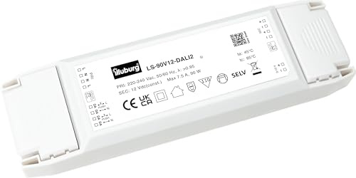 illuburg LED-transformator 12 V 9 W - 90 W dimbar DALI PUSH 0-10 V flimmerfri för LED-remsor nätaggregat