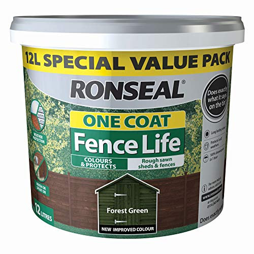 Ronseal One Coat Fence Life 9L Plus 33% Free Forest Green