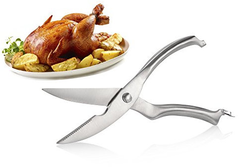 Bluespoon Ciseaux à volaille en acier inoxydable | Longueur : env. 25 cm | Poignées ergonomiques facilitent le broyage de la volaille