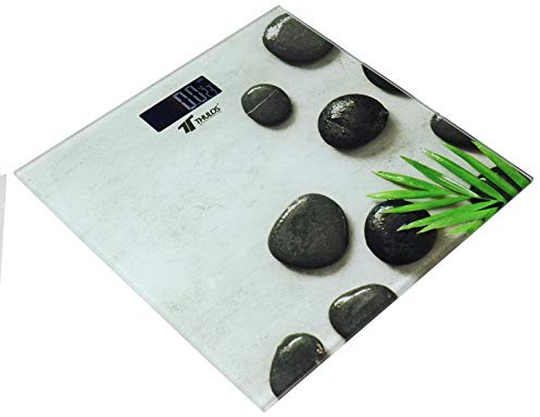 Thulos Báscula de Baño Digital Con plataforma de Cristal Templado, Pantalla LCD invertida, Capacidad máxima 180kg, Mide el peso en Kilos y libras. Lista para usar Modelo : TH-BD103