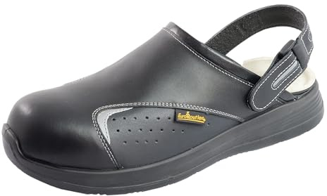 EuroRoutier 2.0 Basic Black, Sabots Chaussures de sécurité en Cuir certifiées SB+A+E+FO+SRA