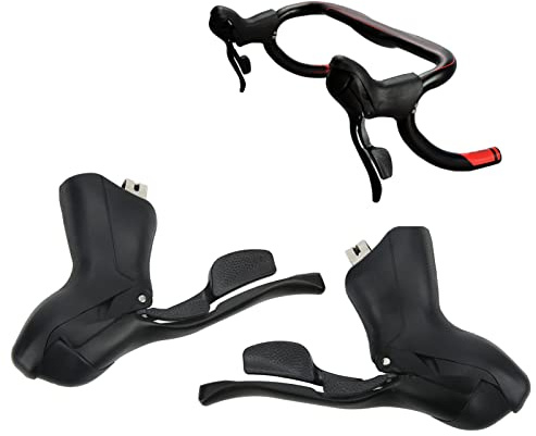 Hapivida 1 paio di leve del freno del cambio 2X8 velocità, leve di comando doppie del freno della bici da strada 2X8 velocità, set di leve del cambi per mountain bike bicicletta pieghevole