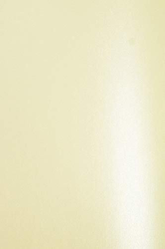 Netuno 10x Bastelkarton Perlmutt-Creme DIN A5 14,8 x 21 cm 300g Aster Metallic Cream Effekt-Karton metallic für Hochzeitskarten Geburtstag Taufe Weihnachten Einladungskarten Glanzkarton zum Basteln