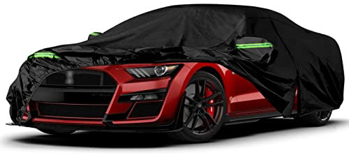 Bâche Voiture Étanche Compatible avec Ford Mustang GT/Shelby/Cobra/Bullitt/Ecoboost/Premium 2005-2022, Housse de Protection Voiture Extérieur Respirante Contre Pluie Soleil Poussière