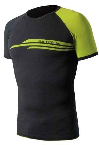 BIOTEX T-Shirt Impact Traspirante da Uomo per Ciclismo e Running, Intimo Tecnico Sportivo Ideale per L'Estate e per l'inverno, Nero, Taglia I (XS/S)
