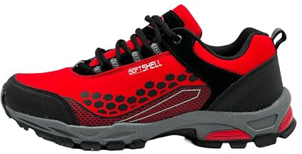 Ablovo® Herren Damen Wanderschuhe Trekkingschuhe Outdoorschuhe Boots 36-46 (Rot-Schwarz, EU Schuhgrößensystem, Jugendliche, Herren, Numerisch, M, 38)