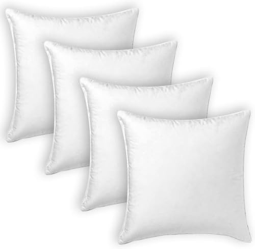 Adri. 4 Relleno para Cojines de Fibra Hueca Siliconada de Alta Recuperación 2/4/6 Unidades, Suave, Mullido, Antialérgico. Cojín Decorativo para Casa, Dormitorio, Salón o Coche (35 x 35 cm, 4)