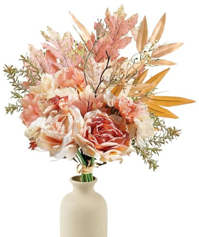 Raxfekro Kunstblumenstrauß Künstliche Blumen Deko Herbst Trockenblumen Herbst Trockenblumenstrauß Blumen Deko Fake Blumen Herbst Dekoration Hochzeit Zimmerdeko