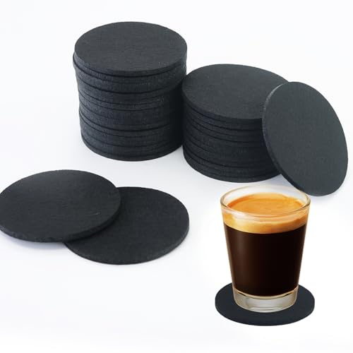 33 posavasos redondos de fieltro para posavasos lavables y resistentes al calor, para tazas, mesa, bar, bebidas, etc