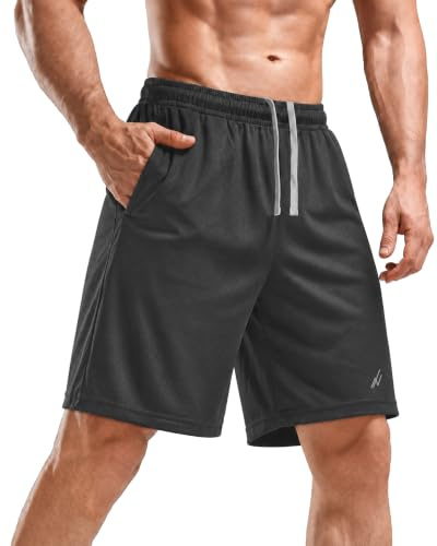 NY Threads Lätta snabbtorkande sportshorts för män med fickor
