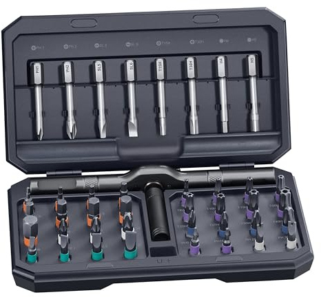 42 in 1 Magnetic Screwdriver, Screwdriver Set, Multi Bit Ratcheting Screwdriver Set with Storage Case Repair Tool Kit for Computer, Eyeglass, Bicycles, Watch, Ring Doorbell, Furniture and DIY