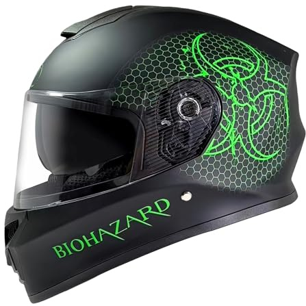 Kinder Integralhelm Bio-Hazard AHP – Motorradhelm für Kinder, ABS-Schale, robuster Kinderhelm für Downhill, Quad und Motocross, grün (L)