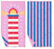 Quut – Strand-/Poolhandtuch für Kinder mit Spiel – Ultraschnell trocknende Mikrofaser, sandfrei – kompakt, leicht (Leuchtturm, L - 180 x 100 cm)