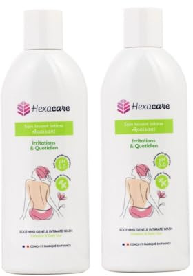 Hexacare – Gel Lavant Intime Apaisant 200ml | Irritations & Muqueuses Sensibles | Extrait de Camomille, Syricalm® & Acide Lactique | pH 5.0 | Fabriqué en France (Lot de 2)