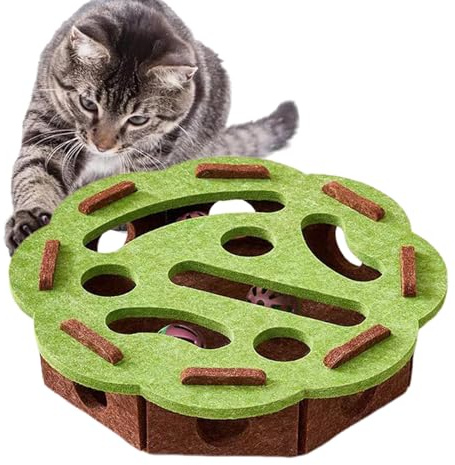 Interaktives Intelligenzspielzeug - Puzzlespielzeug Für Katzen, Indoor Katzen Spielzeug Puzzle-Spielbox | Filz Labyrinth Spielbox Zur Indoor Beschäftigung Mit Kratztraining Und Jagdspielen