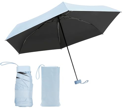 VOSSOT Ombrellino da Borsa Mini Pieghevole UV50+ & Antivento Compatto 15cm/220g per Ragazza Donna e Bambina Mini ombrello tascabile ultra compatto ultra leggero