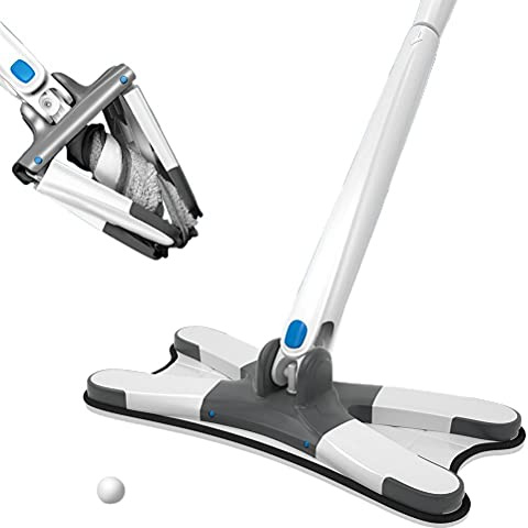 Ghzste X Type Flat Floor Mop with 2 Replacement Pads Self Wringing HandFree Wash Household Lazy Mop Home Cleaning Tool Lightweight Design for Quick