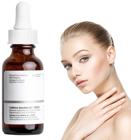 Caffeine Solution 5% + EGCG Caffeine & Hyaluronic Acid Under Eye Serum Anti Aging Wrinkle Eye Serum Under Eye Cream for Reduce Circles and Puffy Eyes Eye Bags and Fine Lines