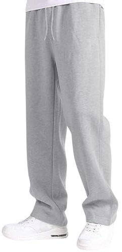Pantaloni Tuta Uomo Lunghi Pantalone da Jogging con Tasche e Vita Elastica con Laccio Tinta Unita Sportivi Pantaloni Baggy Uomo Palestra Abbigliamento Pantalone Larghi per Running Fitness Sport