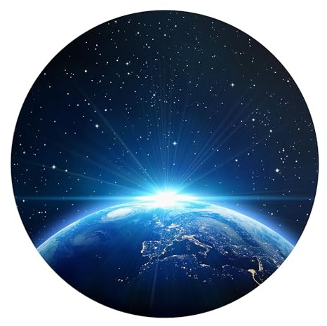 DEQORI Carta da parati rotonda autoadesiva Ø 80 cm | motivo alba in tutto | tela tessile – staccabile, decorativa e indeformabile – per soggiorno, ufficio, corridoio o cameretta dei bambini