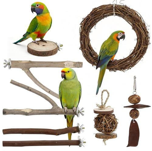 Natur Sitzstangen Set für Vögel 8 Stück Sitzstangen für Vögel Vogelkäfig