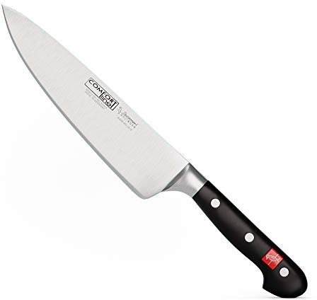 Burgvogel Solingen Comfort Line scharfes Kochmesser geschmiedet 20 cm, rostfrei, spülmaschinenfest, Küchenmesser hochwertig, genietet, schwarz