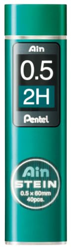 Pentel AIN Stein Pencil Lead 0.5 mm, Hardness B 40 Leads 2H