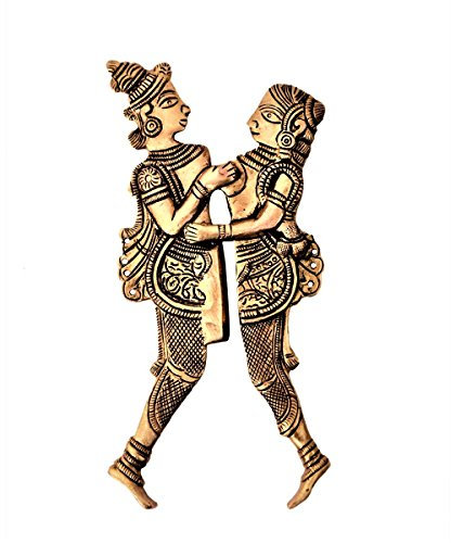 Purpledip Rare Collection - Cascanueces de latón Sarota 'Khajurao': Eternal Love Story of Radha-Krishna (11231)