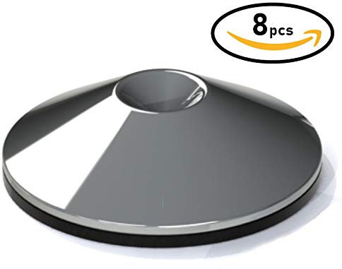 Speaker Subwoofer & HiFi Stand Isolation & Floor Protector Spike Shoes Pads Feet (8, Polished Chrome)
