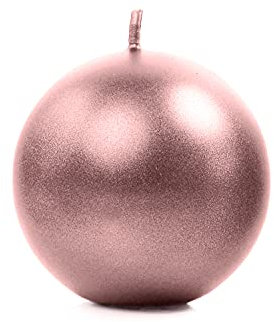 10 Pezzi Candela Sferica da 6 cm Rosa Gold Metallic